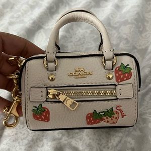 Coach Mini rowan strawberry keychain